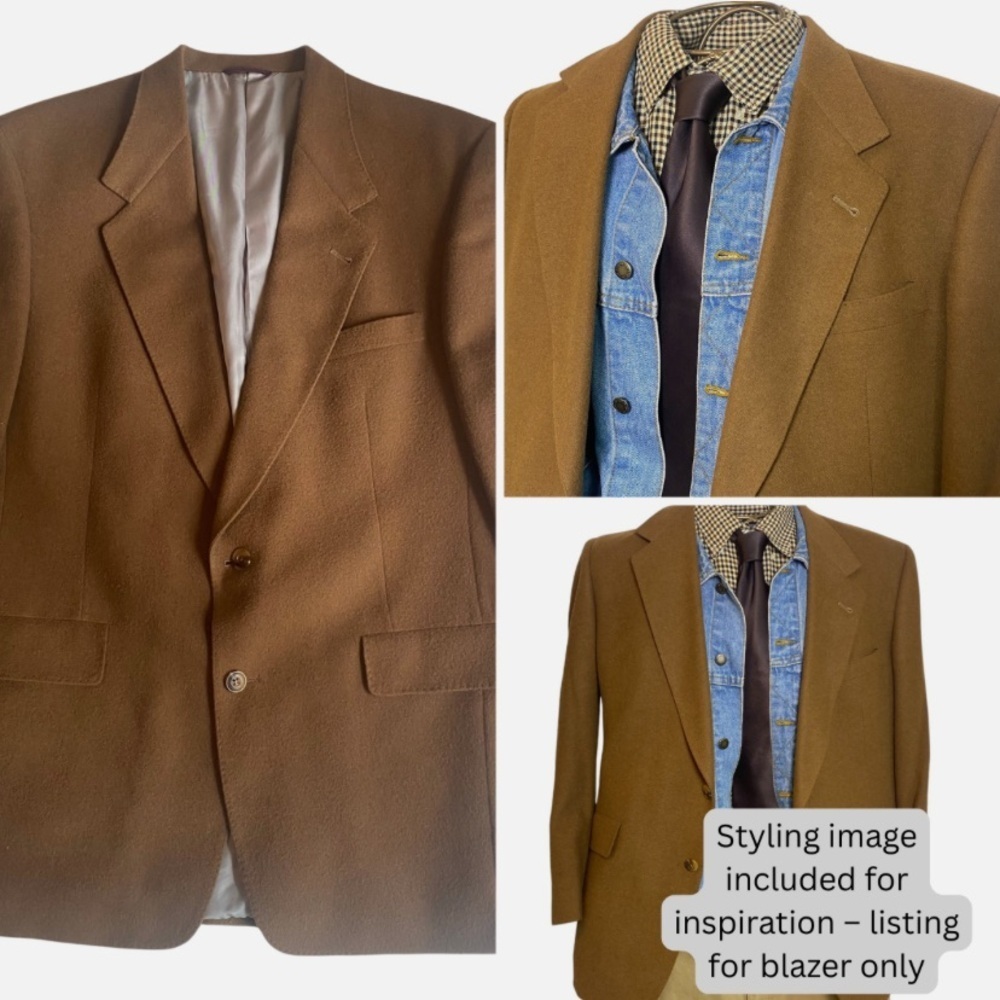 VTG Hart Schaffner & Marx 100% Camel Hair Blazer Men's 41R 2 Button Sport Coat